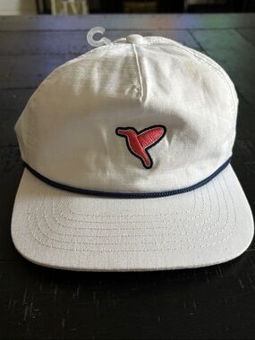 Birddogs OSFM White Cap Embroidered Whale Accent Adjustable Golf